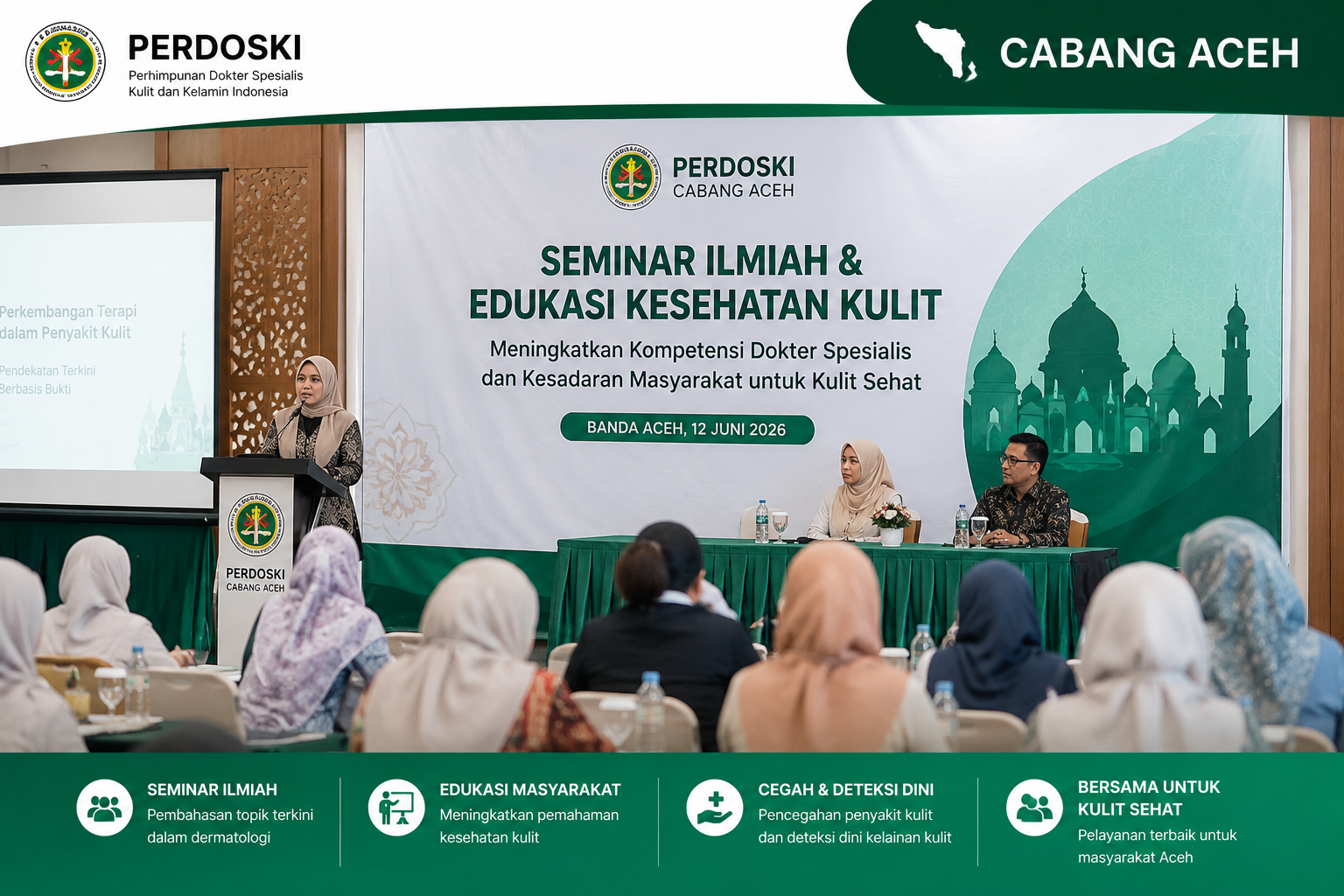 PERDOSKI Cabang Aceh Gelar Seminar Ilmiah dan Edukasi Kesehatan Kulit bagi Masyarakat